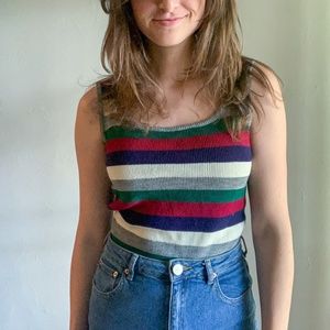 striped knit tank